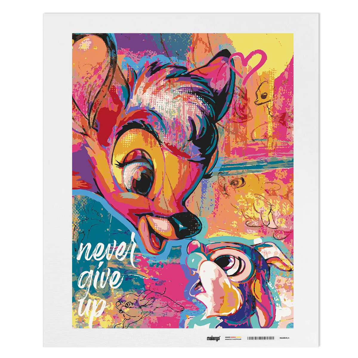 Malen nach Zahlen - Bambi - Never Give Up