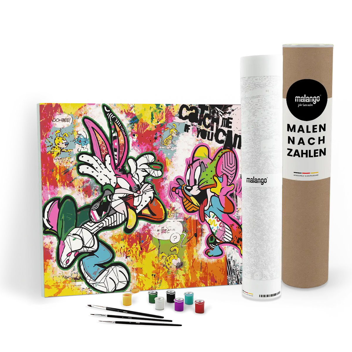 Malen nach Zahlen - Bunny vs. Mouse - Catch Me If You Can