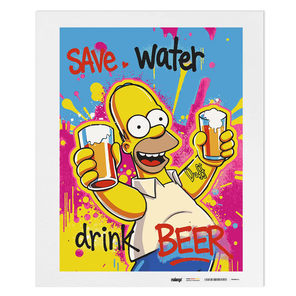 Malen nach Zahlen - Homer - Save Water Drink Beer
