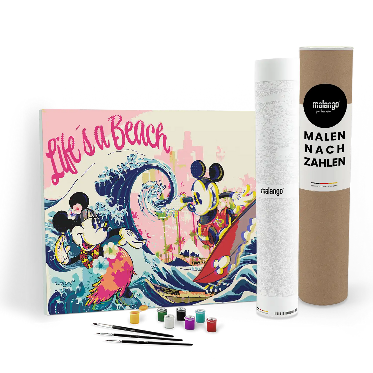 Malen nach Zahlen - Mickey Surfing the Wave of Kanagawa