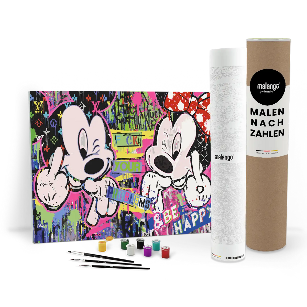 Malen nach Zahlen - Mickey & Minnie - Fxxx Your Problems & Stay Happy