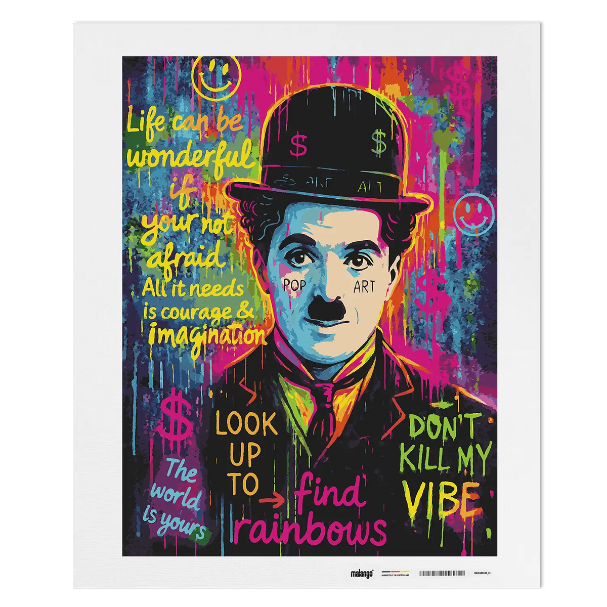 Malen nach Zahlen - Charlie Chaplin - Look Up To Find Rainbows