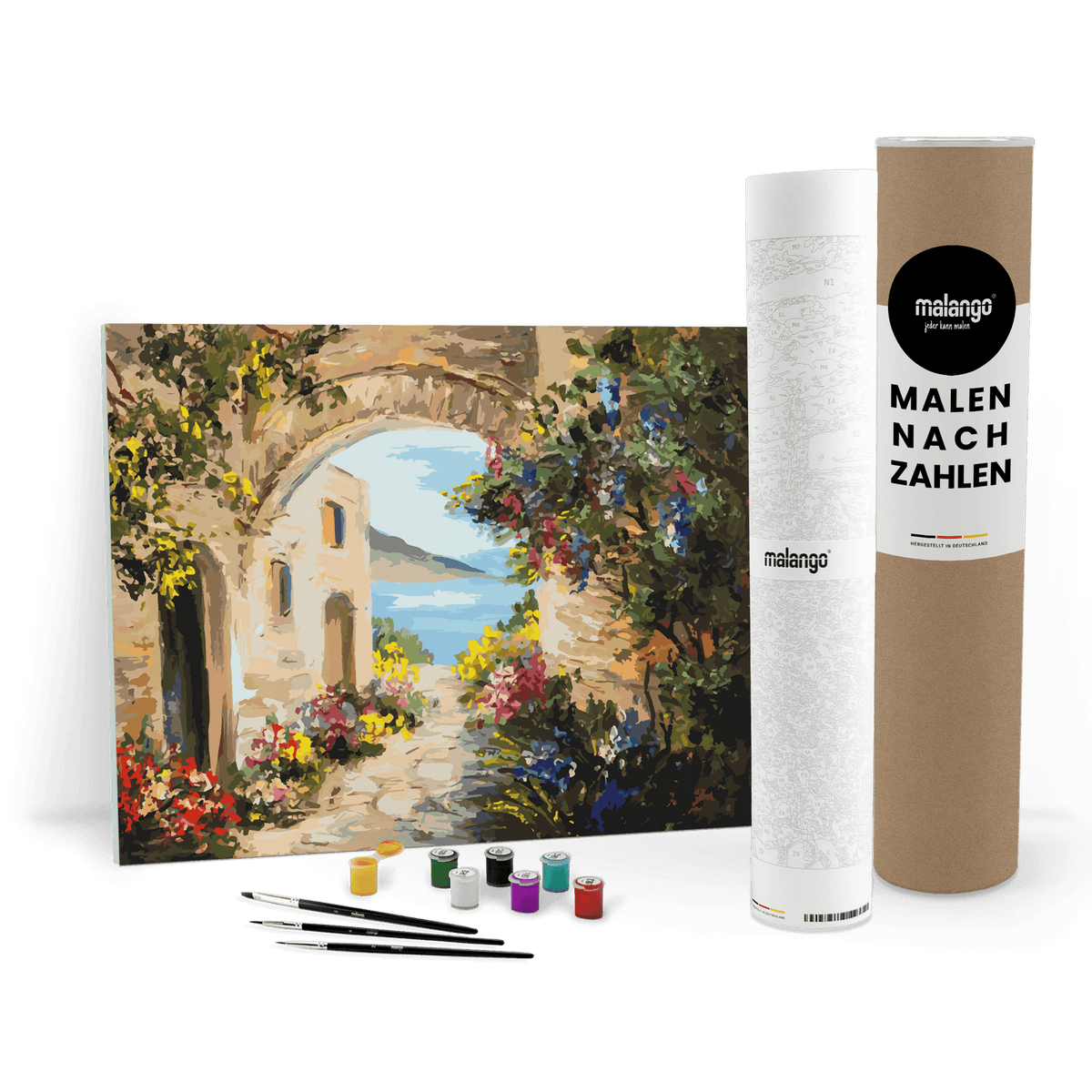 Malen nach Zahlen - Meer an mediterraner Stadt