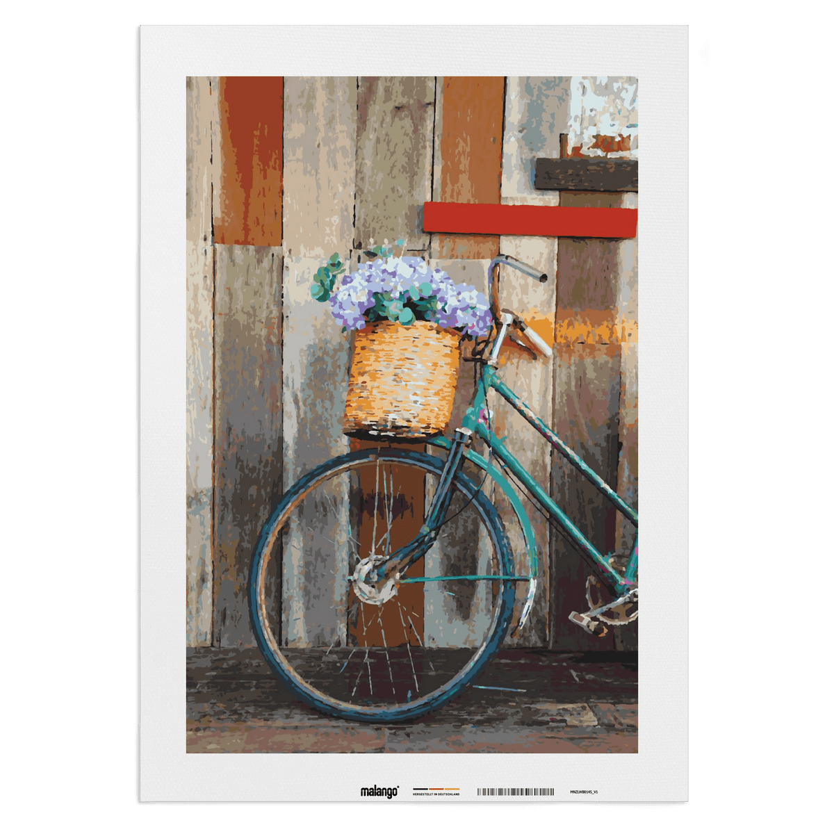 Malen nach Zahlen - Blumen am Fahrrad