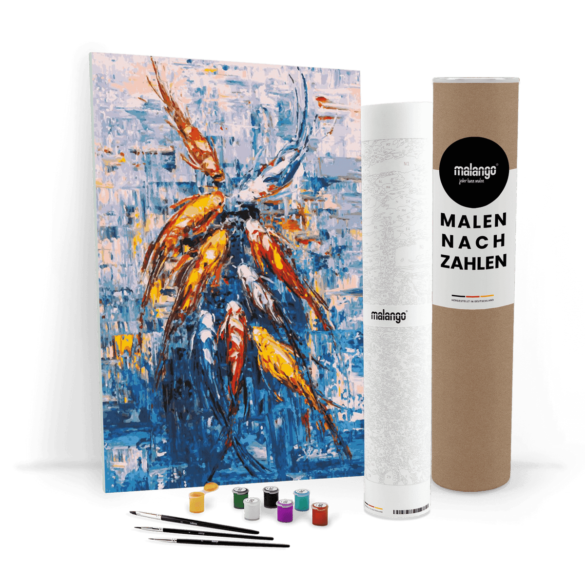 Malen nach Zahlen - Fische "Koi im Schwarm"