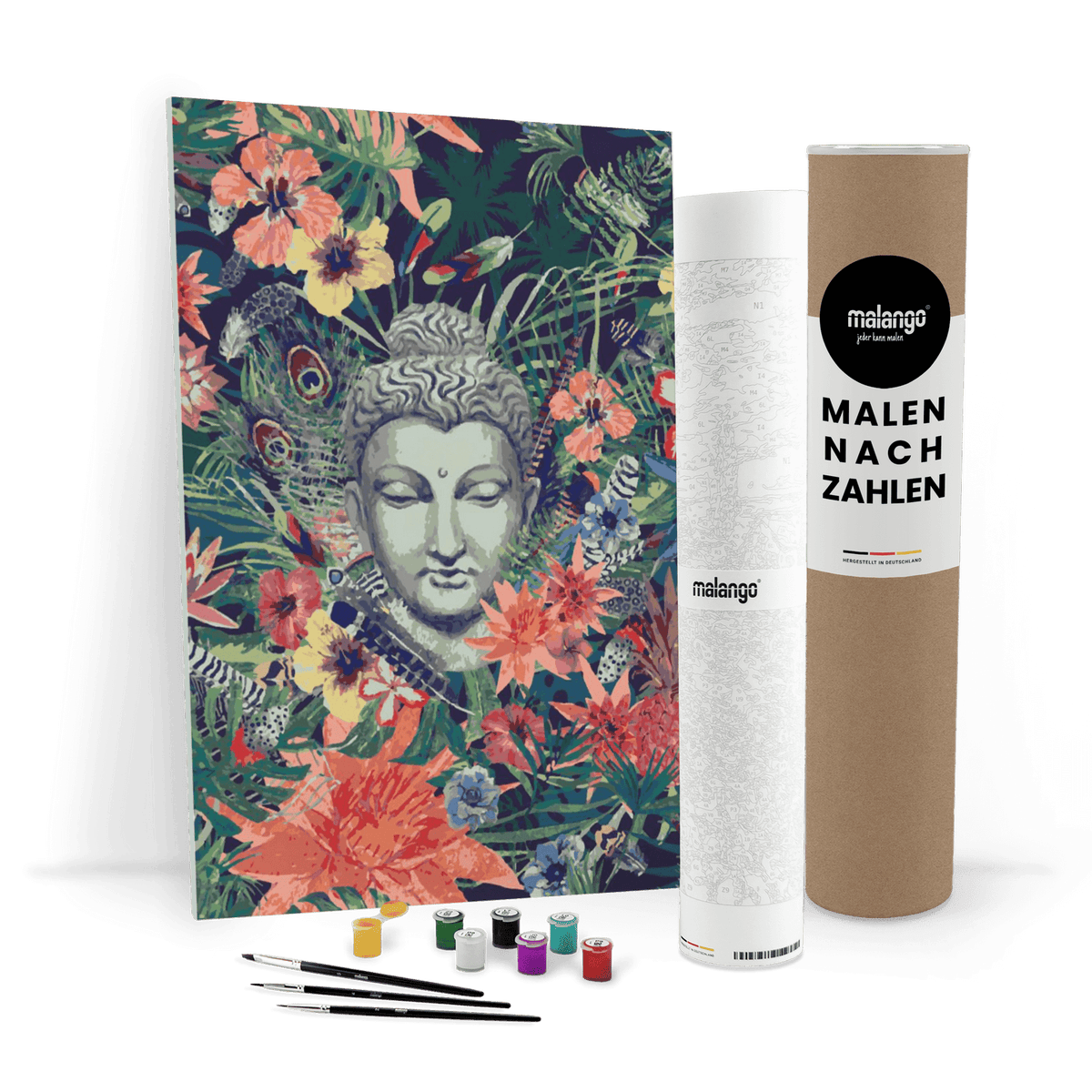 Malen nach Zahlen - Buddha unter Blumen