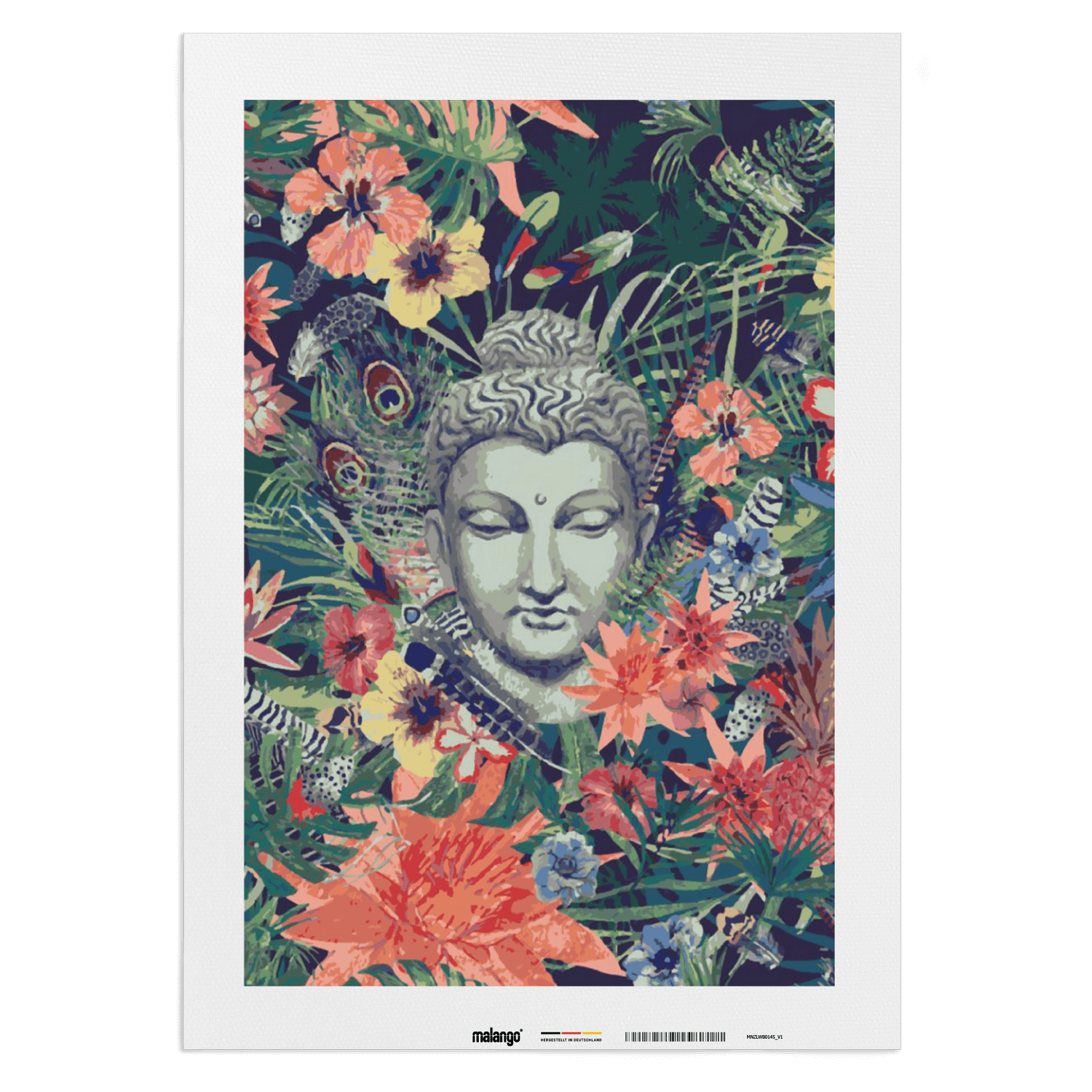 Malen nach Zahlen - Buddha unter Blumen