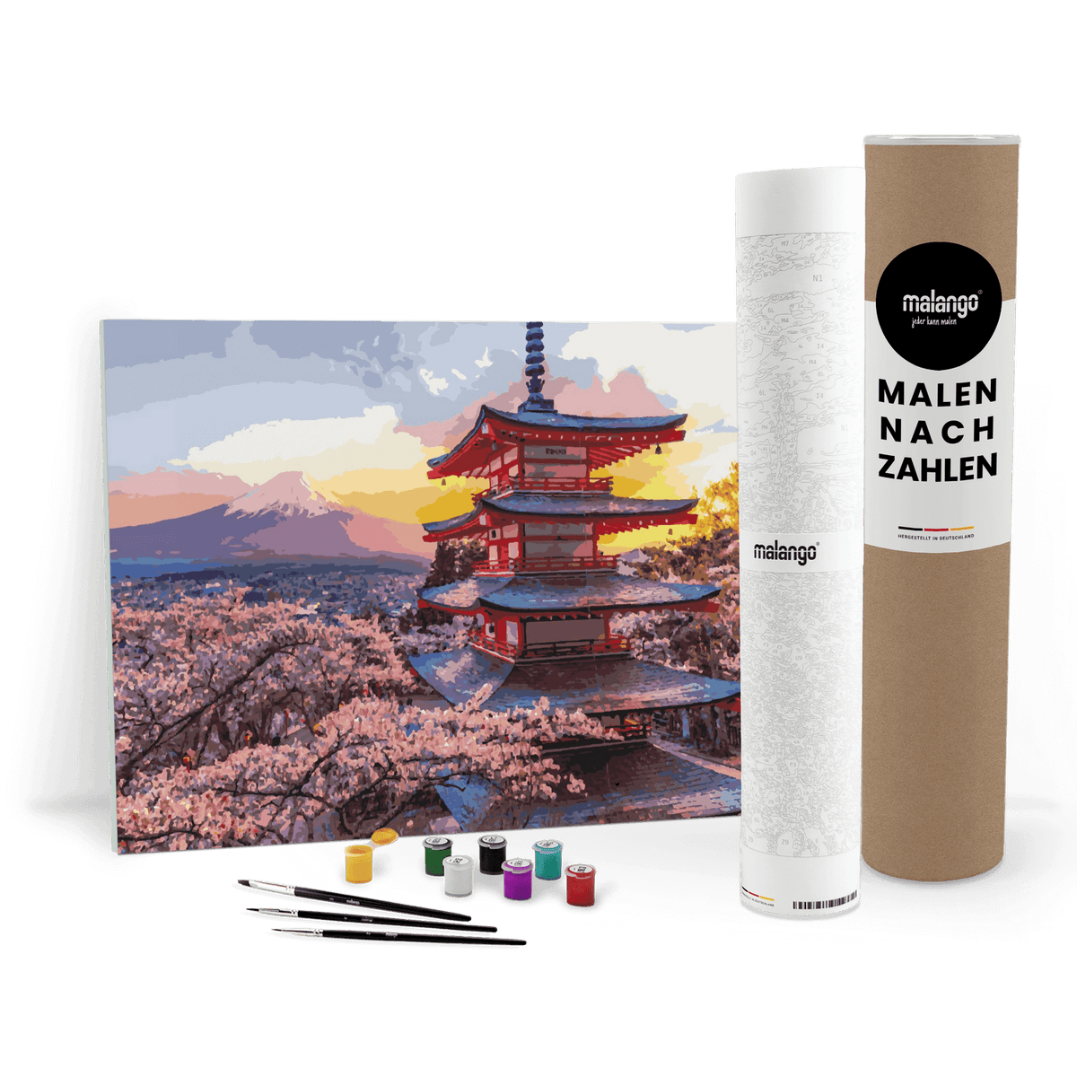 Malen nach Zahlen - Sonnenuntergang am Tempel