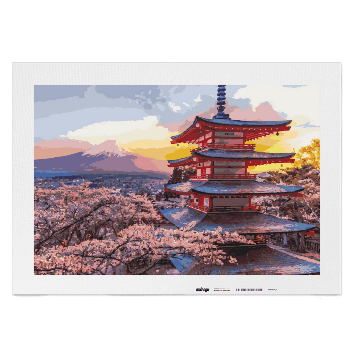 Malen nach Zahlen - Sonnenuntergang am Tempel