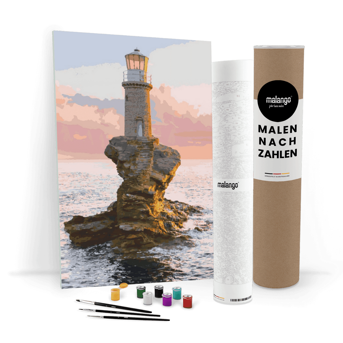 Malen nach Zahlen - Meer mit Leuchtturm auf Tourlitis