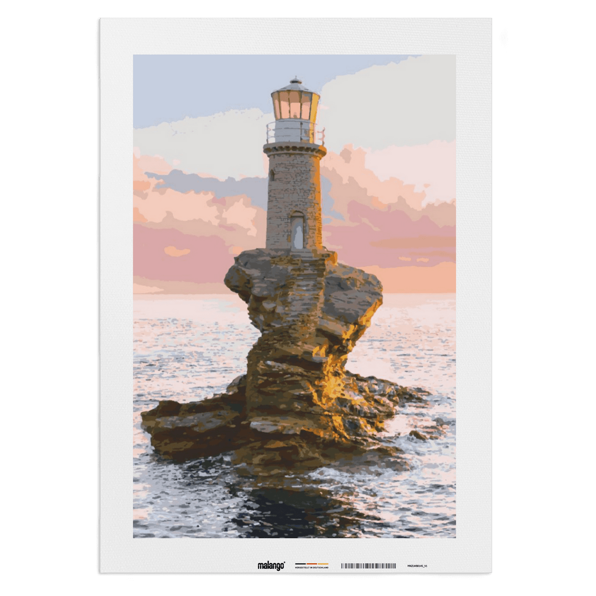 Malen nach Zahlen - Meer mit Leuchtturm auf Tourlitis