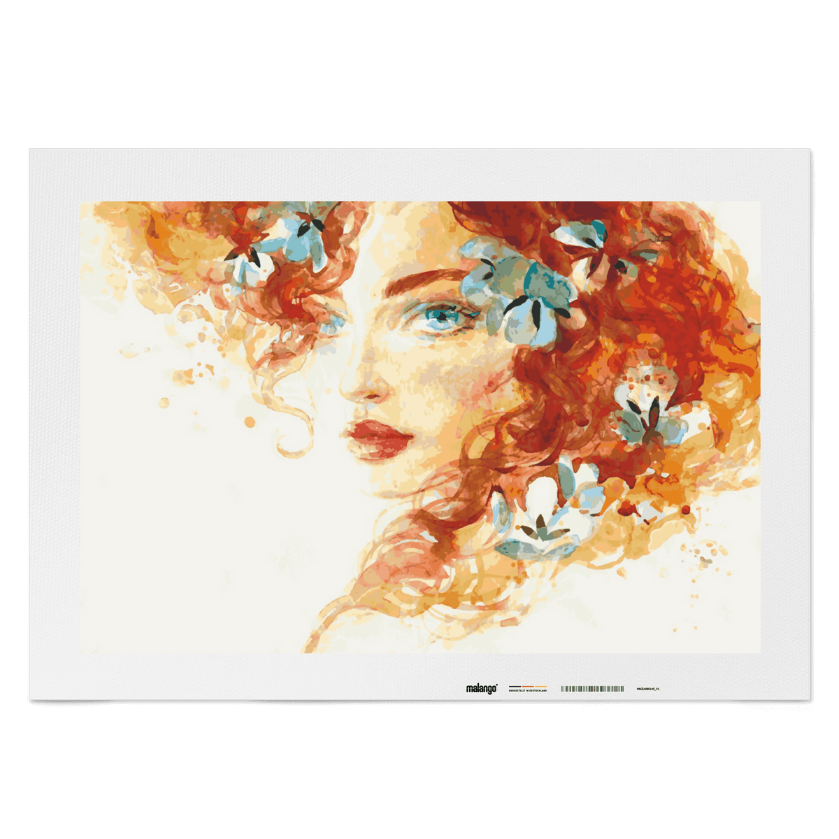 Malen nach Zahlen - Frau mit roter Haarpracht