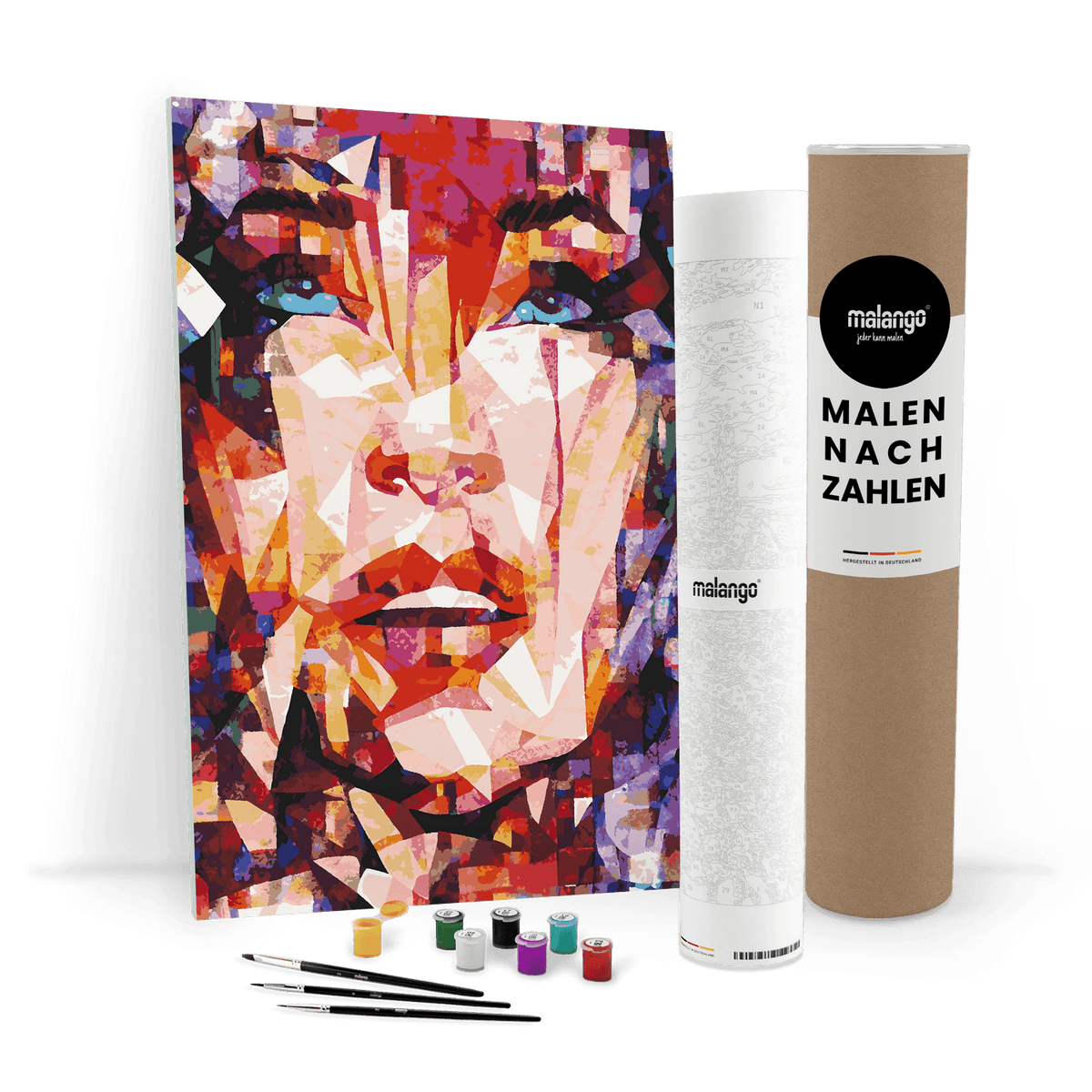 Malen nach Zahlen - Frau mit blauen Augen abstrakt