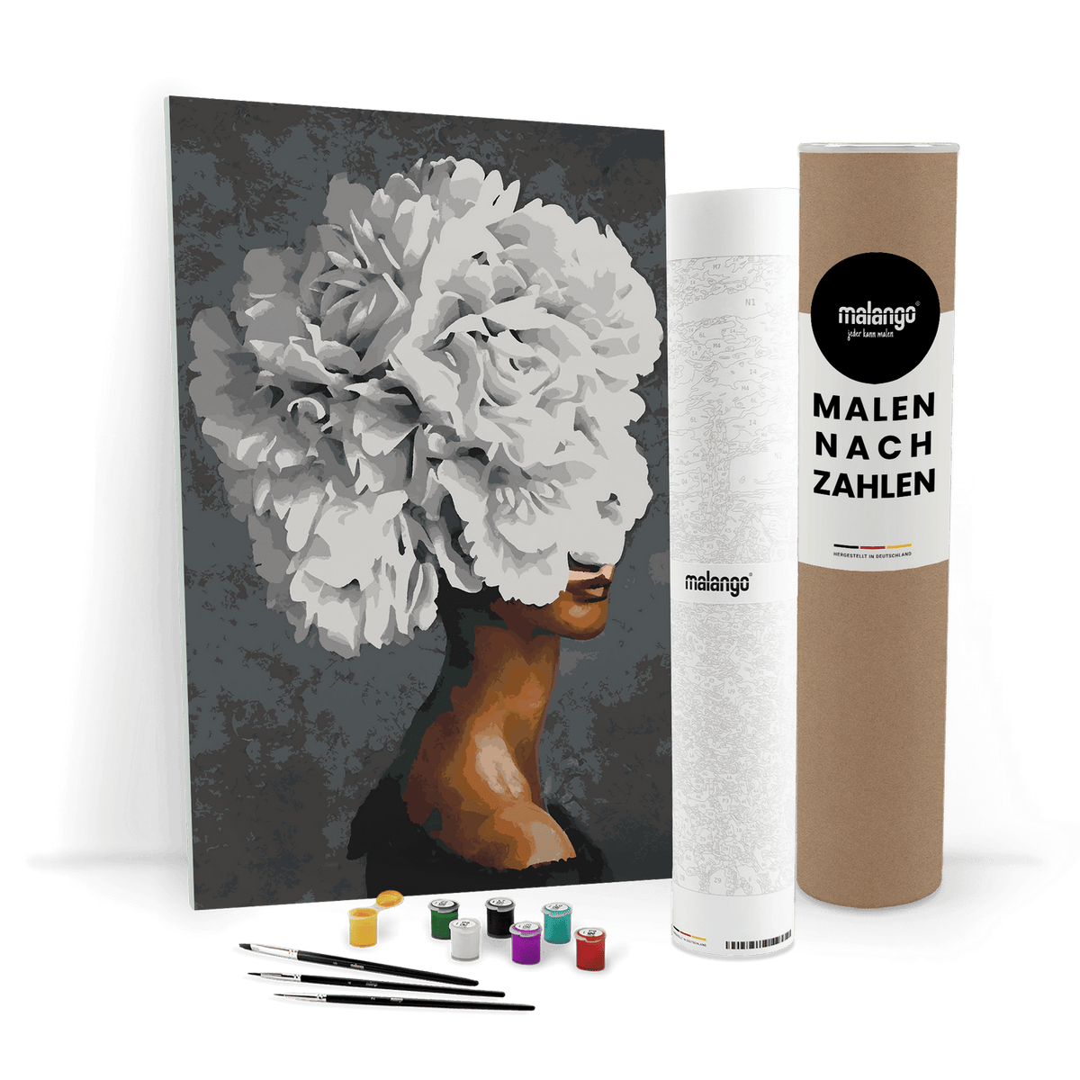 Malen nach Zahlen - Frau mit Blumenhaar