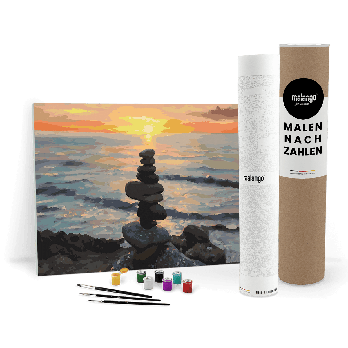 Malen nach Zahlen - Zen Sonnenuntergang am Strand