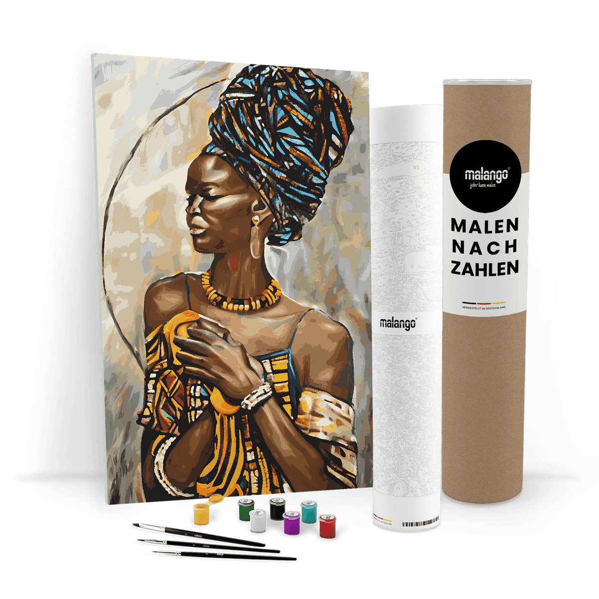 Malen nach Zahlen - Frau traditionell African Style