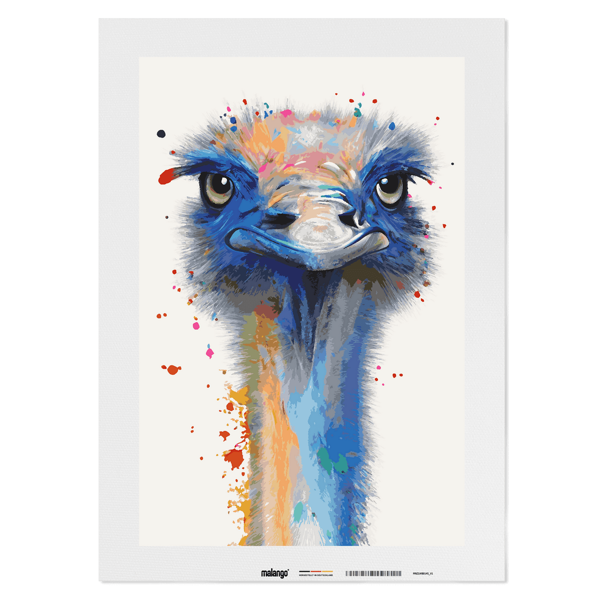 Malen nach Zahlen - Straussenfamilie Mama Sandra