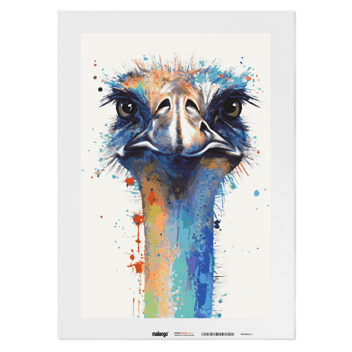 Malen nach Zahlen - Straussenfamilie Opa Siegfried