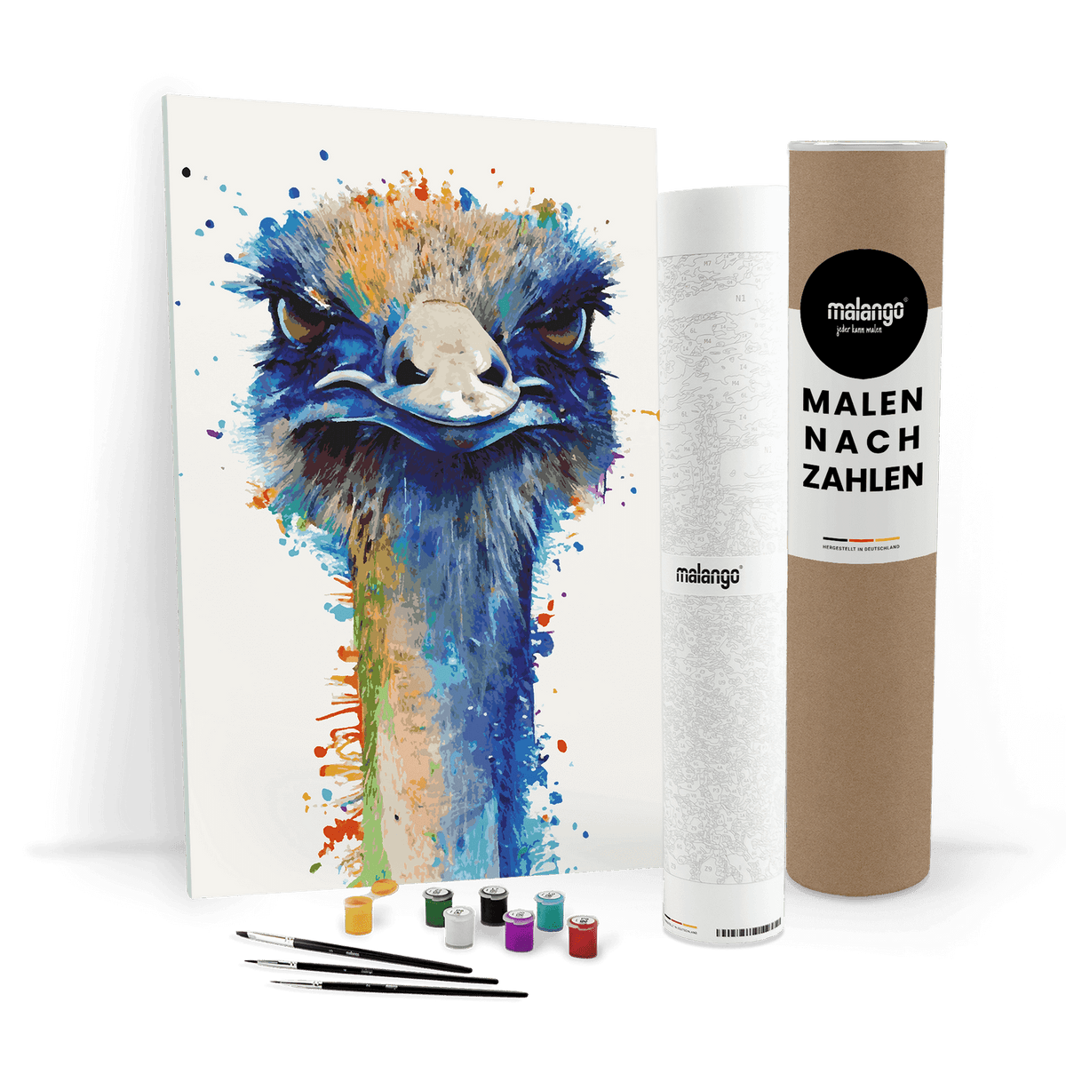 Malen nach Zahlen - Straussenfamilie Papa Sandro