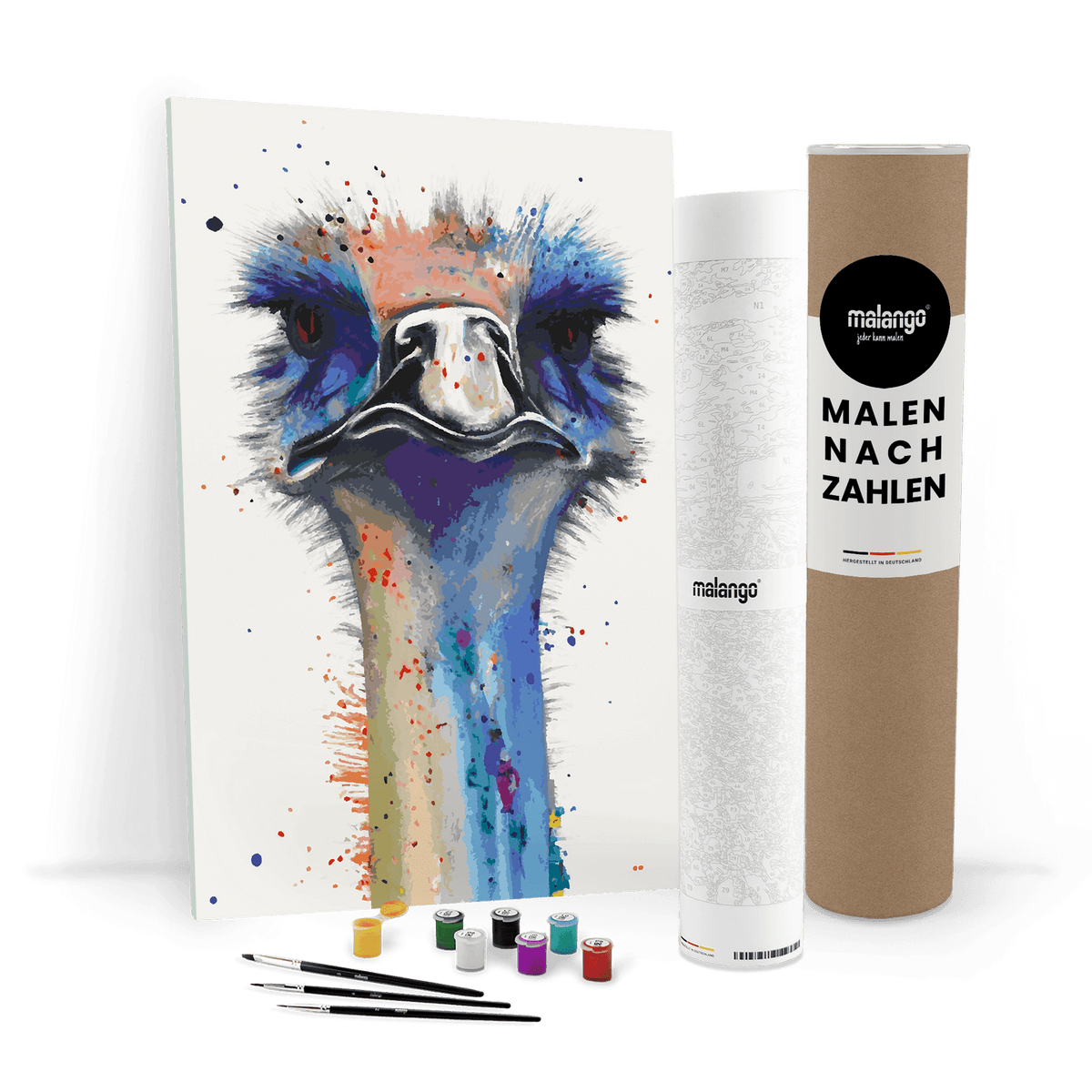 Malen nach Zahlen - Straussenfamilie Sohn Steffan