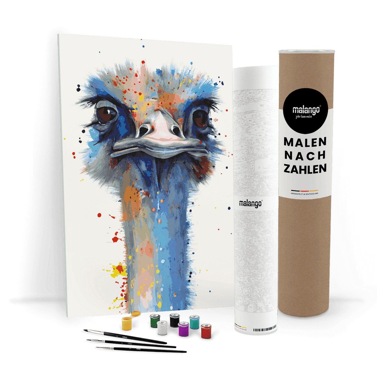 Malen nach Zahlen - Straussenfamilie Tochter Silke