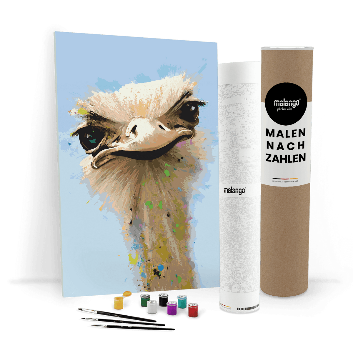 Malen nach Zahlen - Straussenpaar Silvia