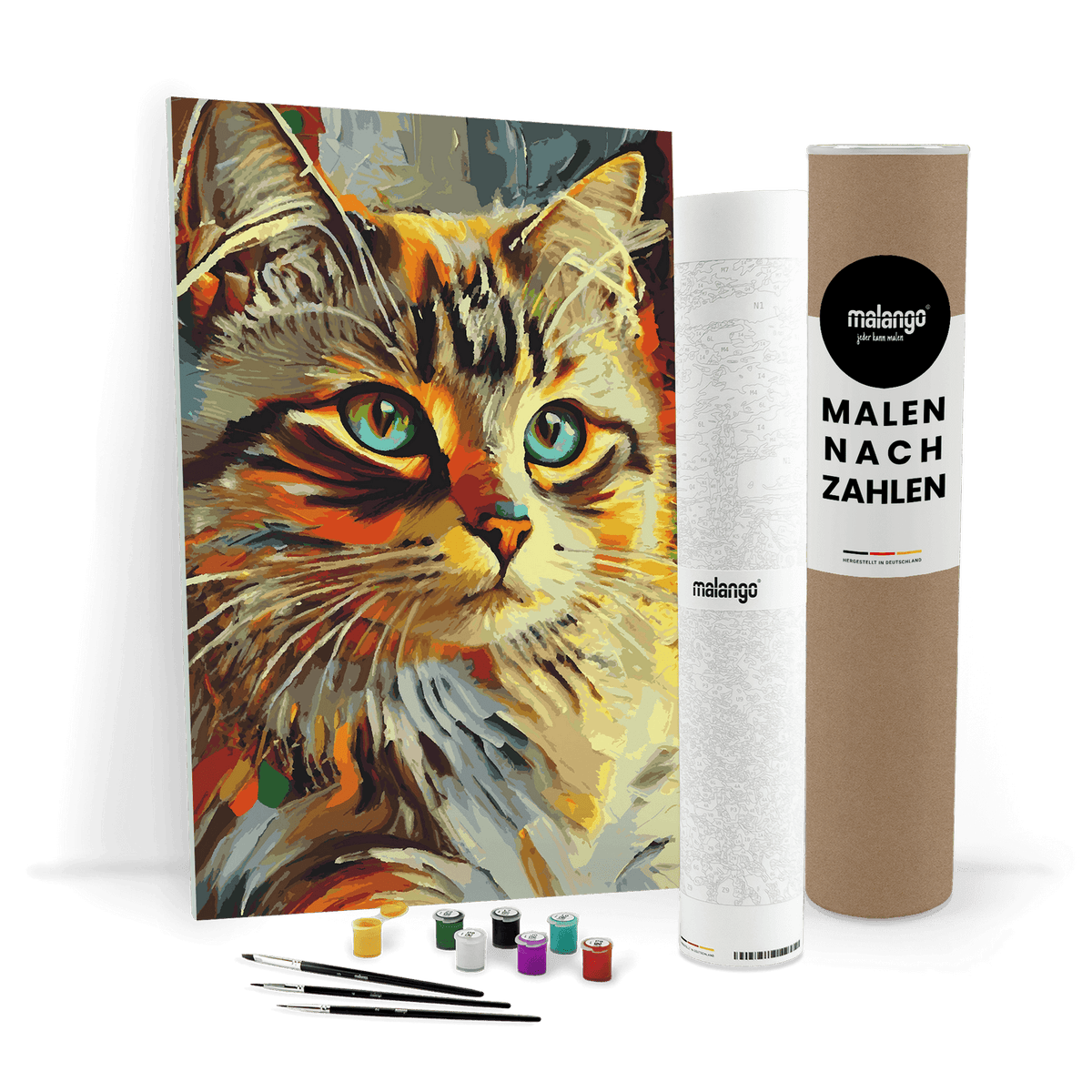 Malen nach Zahlen - Katze Kimba modern