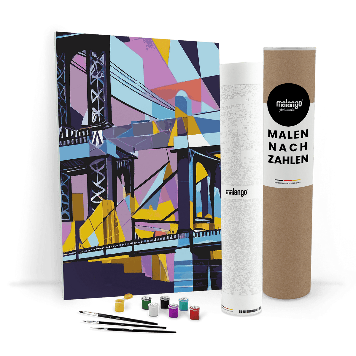 Malen nach Zahlen - New York Manhatten Bridge abstrakt