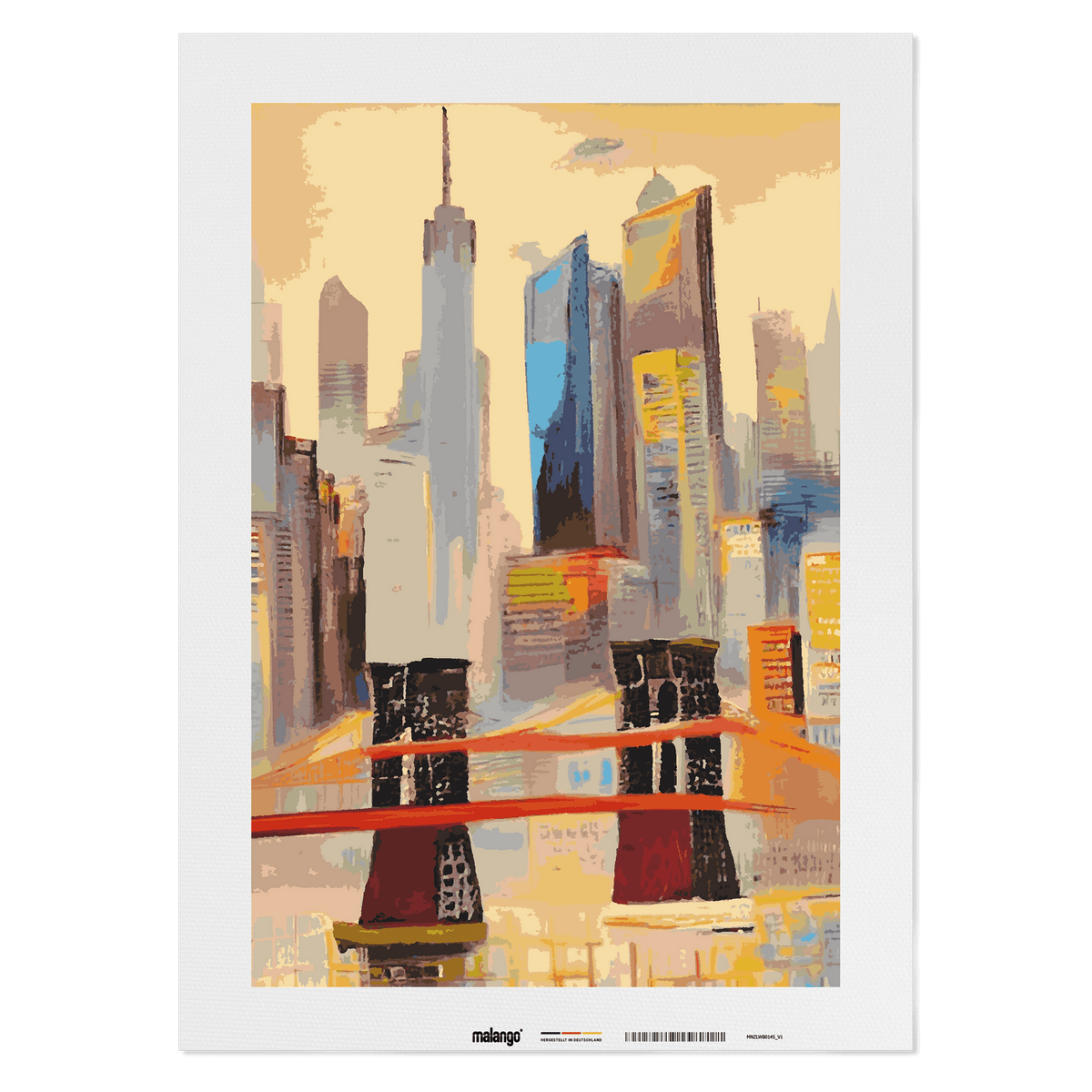 Malen nach Zahlen - New York Skyline abstrakt