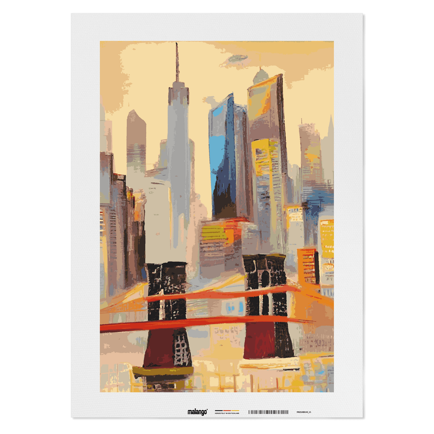 Malen nach Zahlen - New York Skyline abstrakt
