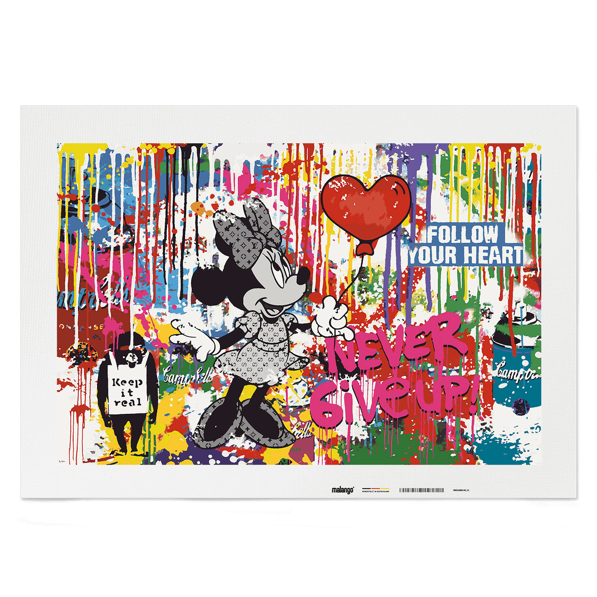 Malen nach Zahlen - MICKEY MEETS BANKSY - NEVER GIVE UP - LIMITED EDITION