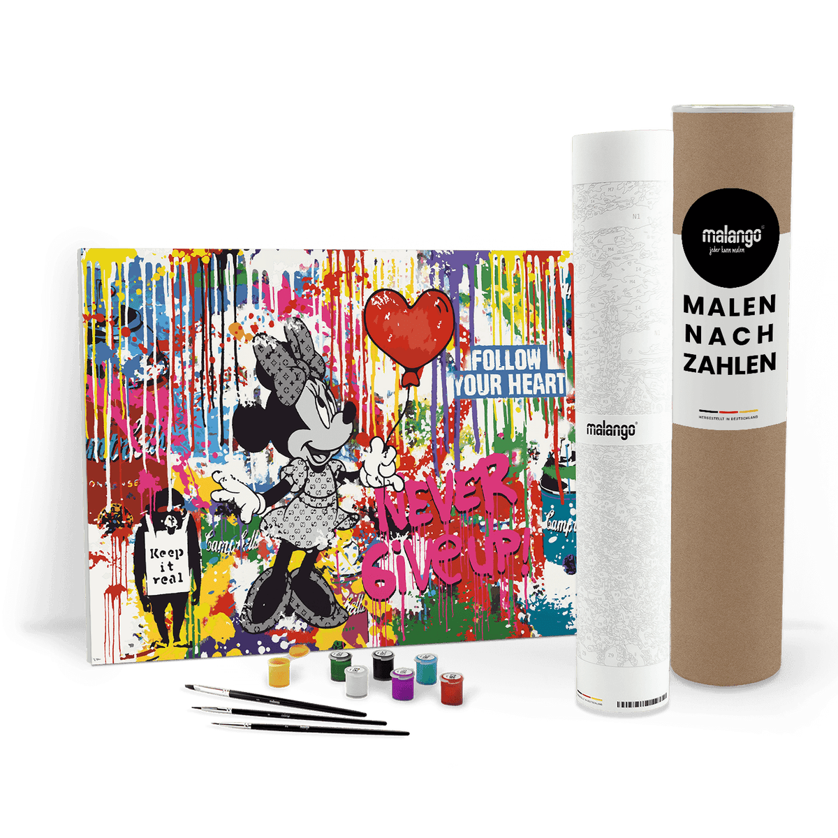 Malen nach Zahlen - MICKEY MEETS BANKSY - NEVER GIVE UP - LIMITED EDITION