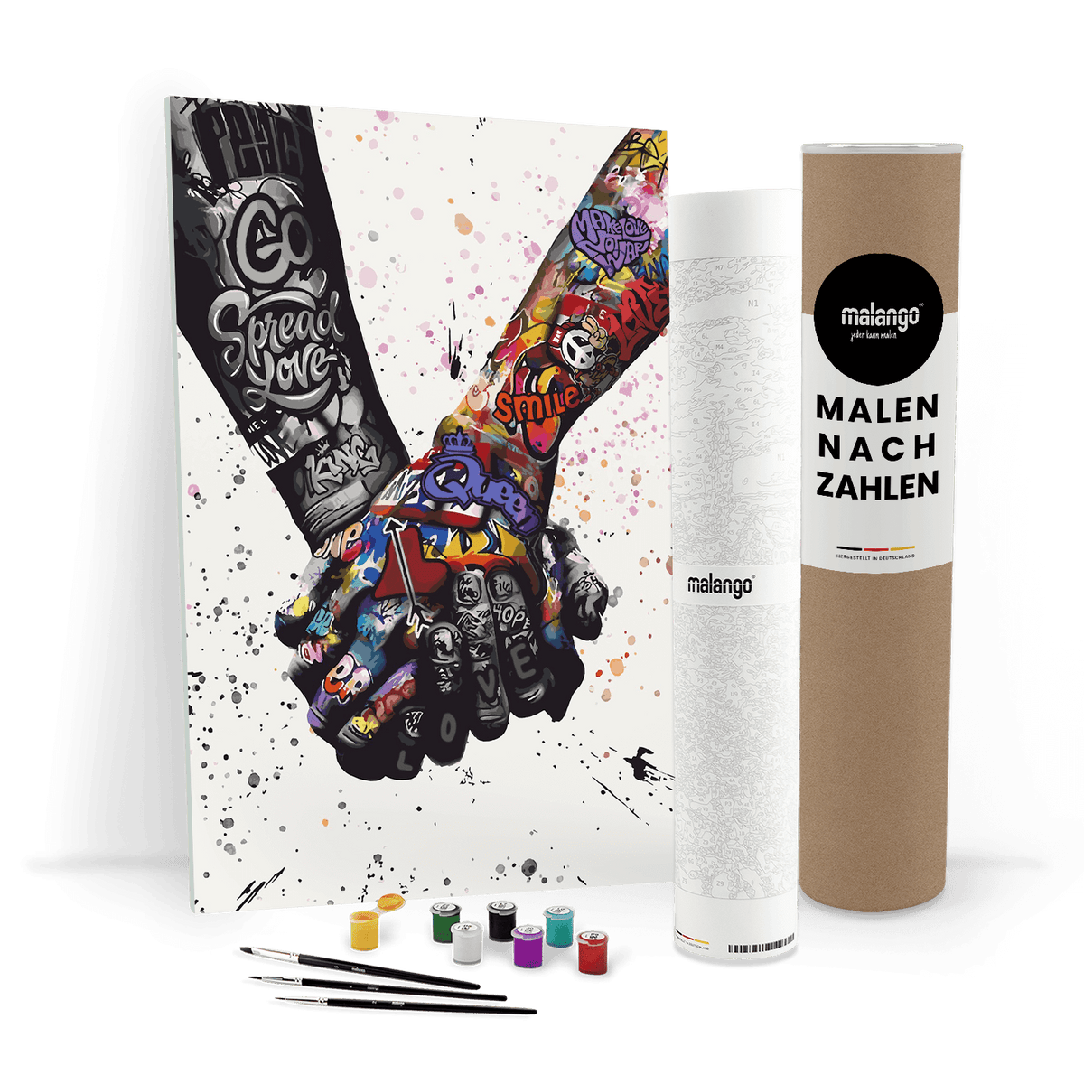 Malen nach Zahlen - GRAFFITI HÄNDE - HOLDING HANDS - LIMITED EDITION