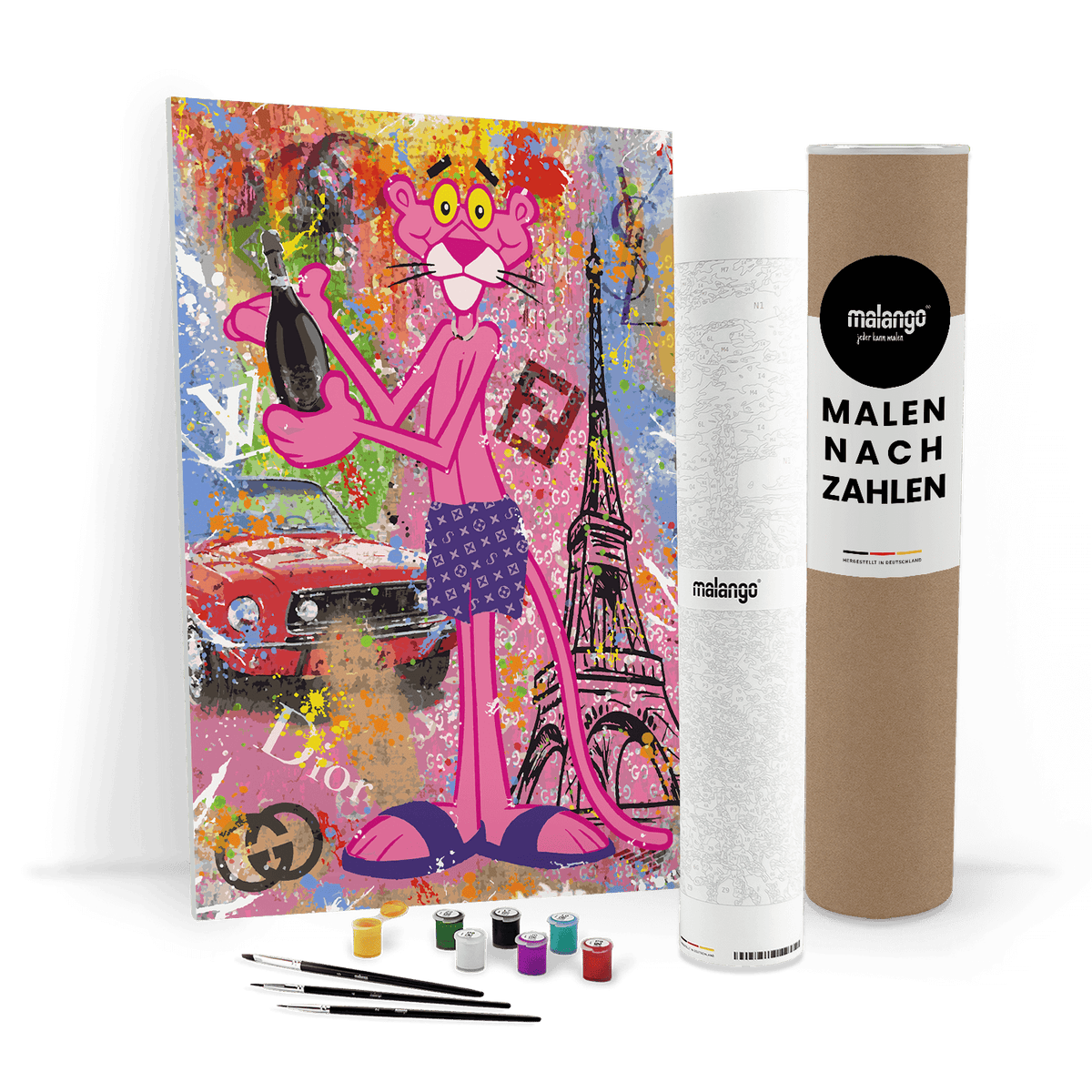 Malen nach Zahlen - PINK PANTHER - CHAMPAGNER IN PARIS - LIMITED EDITION