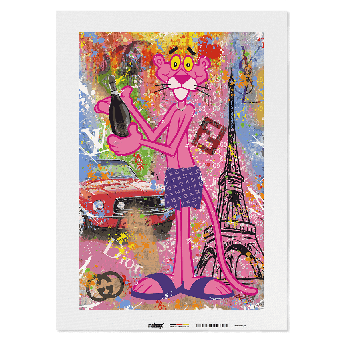 Malen nach Zahlen - PINK PANTHER - CHAMPAGNER IN PARIS - LIMITED EDITION