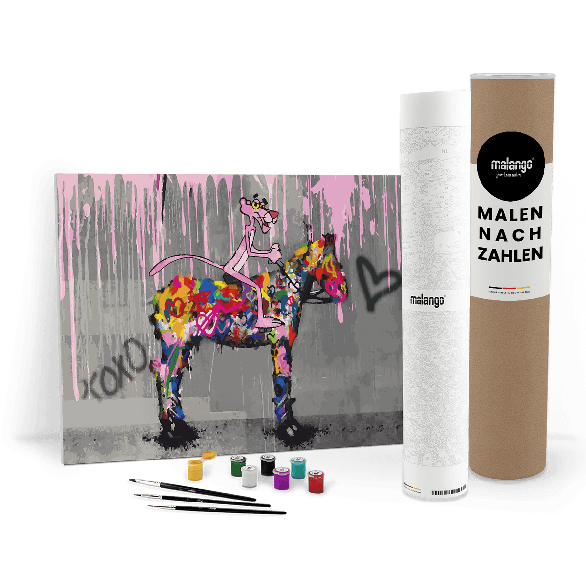 Malen nach Zahlen - PINK PANTHER - LIEBT PFERDE - LIMITED EDITION