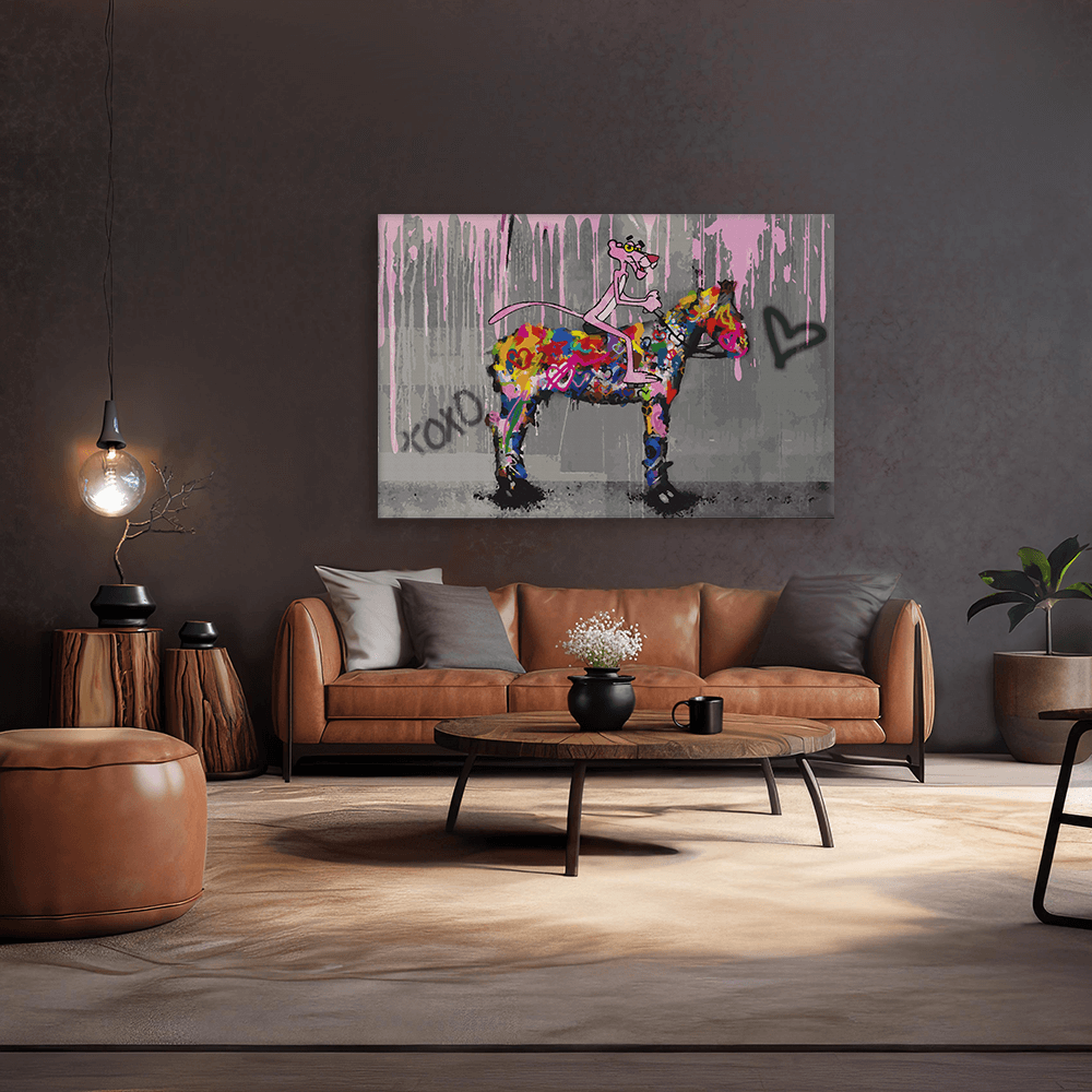 Malen nach Zahlen - PINK PANTHER - LIEBT PFERDE - LIMITED EDITION