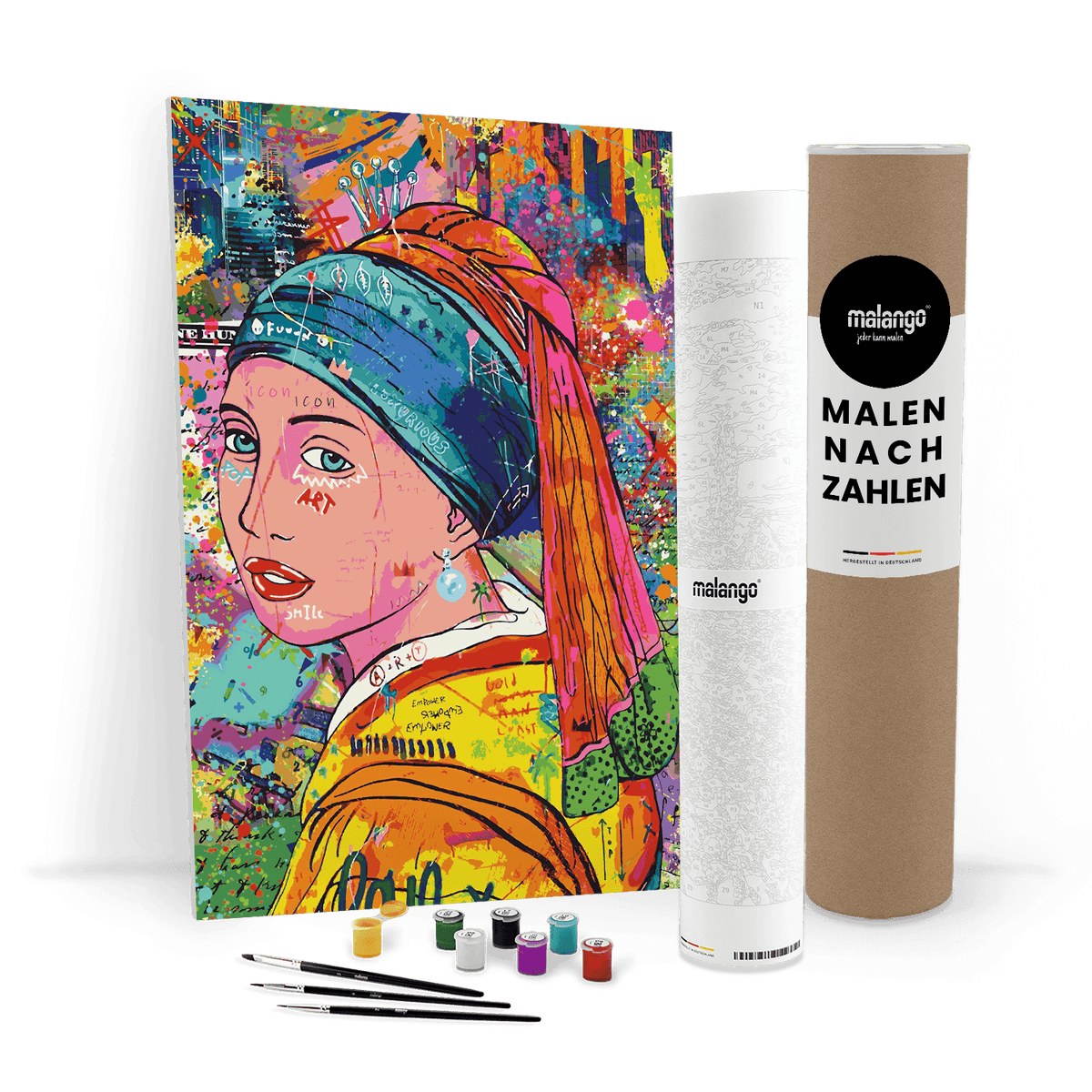 Malen nach Zahlen - VERMEER POP ART - DAS MÄDCHEN MIT DEM PERLENOHRRING - LIMITED EDITION
