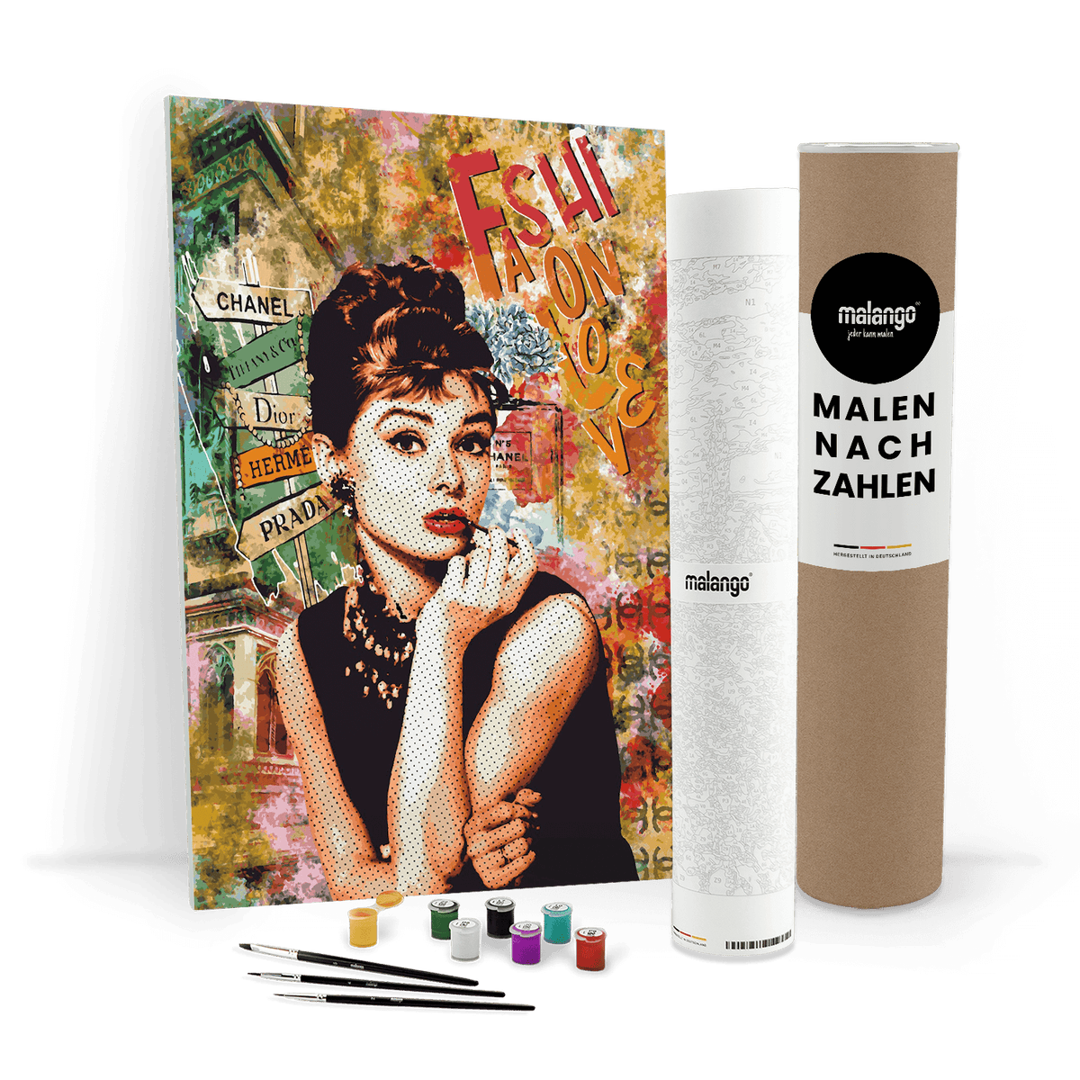 Malen nach Zahlen - AUDREY HEPBURN POP ART - FASHION LOVE - LIMITED EDITION
