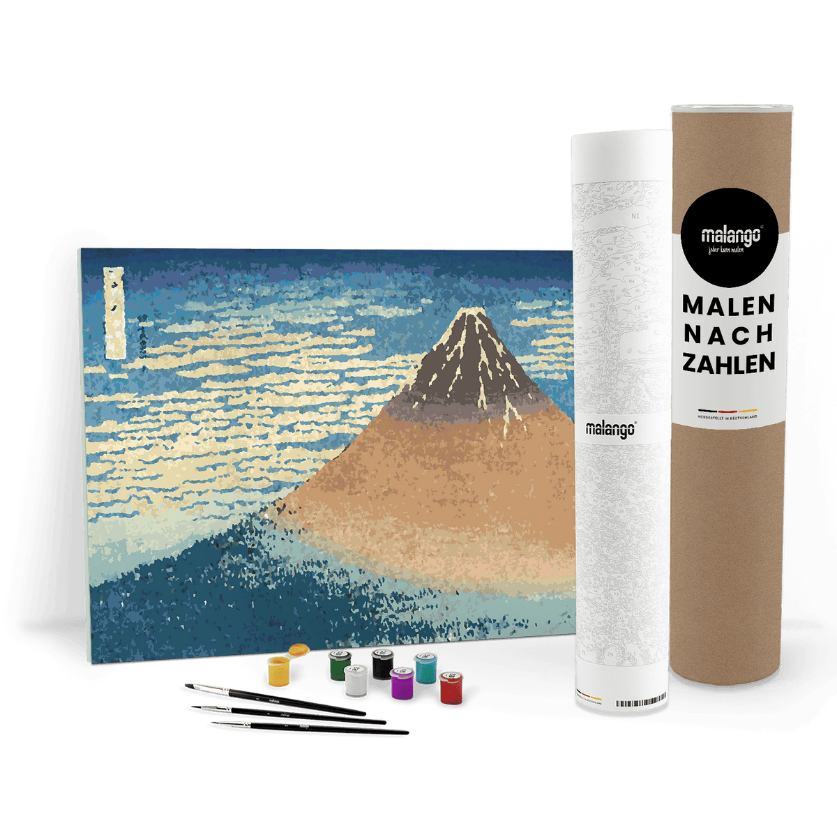 Malen nach Zahlen - Katsushika Hokusai - Feiner Wind, Klarer Morgen (Roter Fuji)