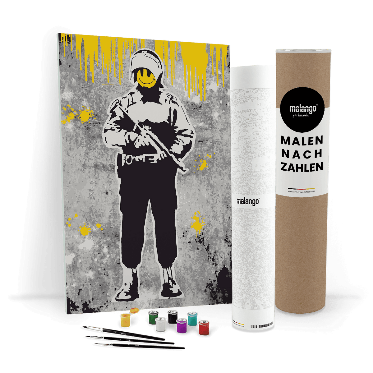 Malen nach Zahlen - Flying Cooper - Smiley Soldier - Banksy inspired