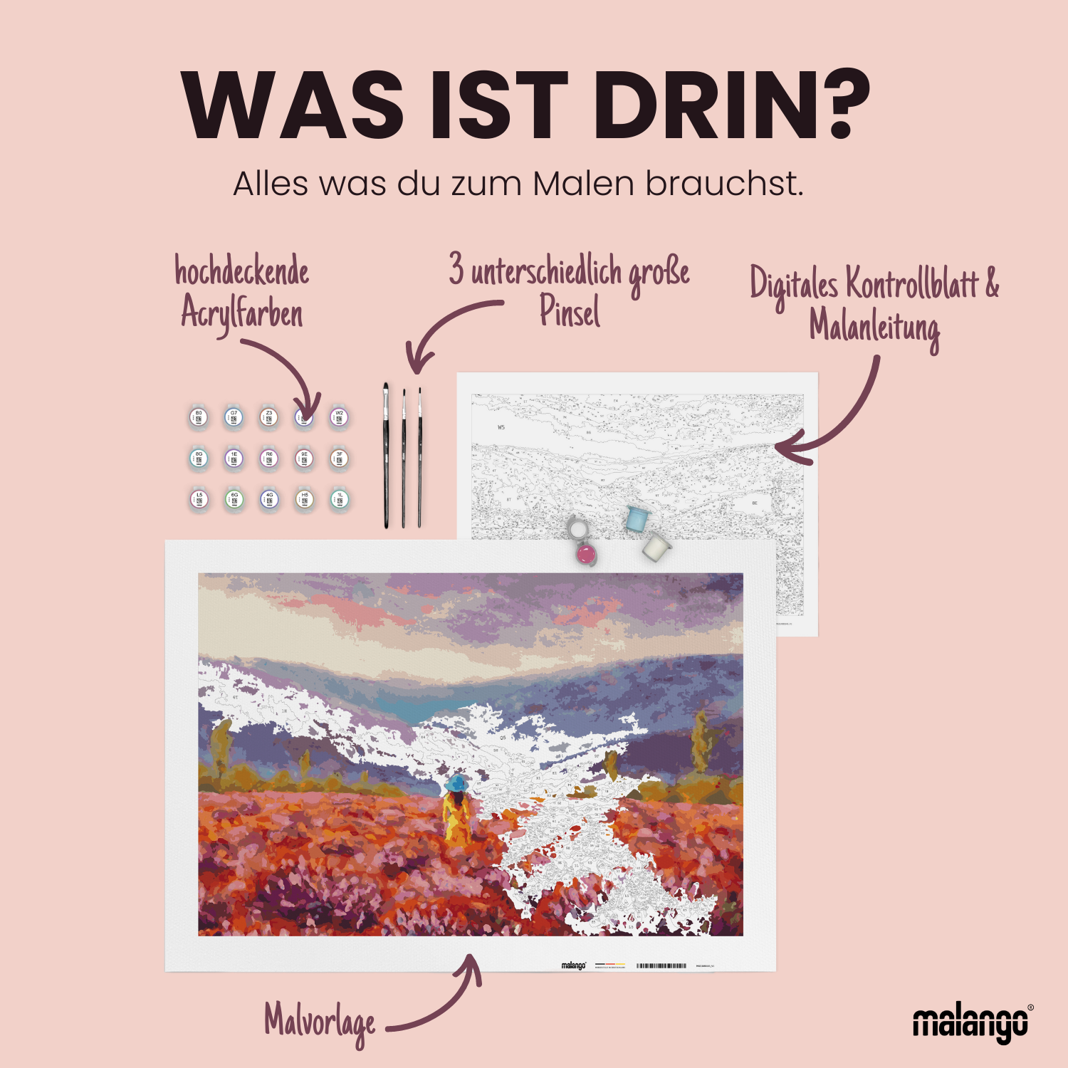 Malen nach Zahlen - Käfer pink