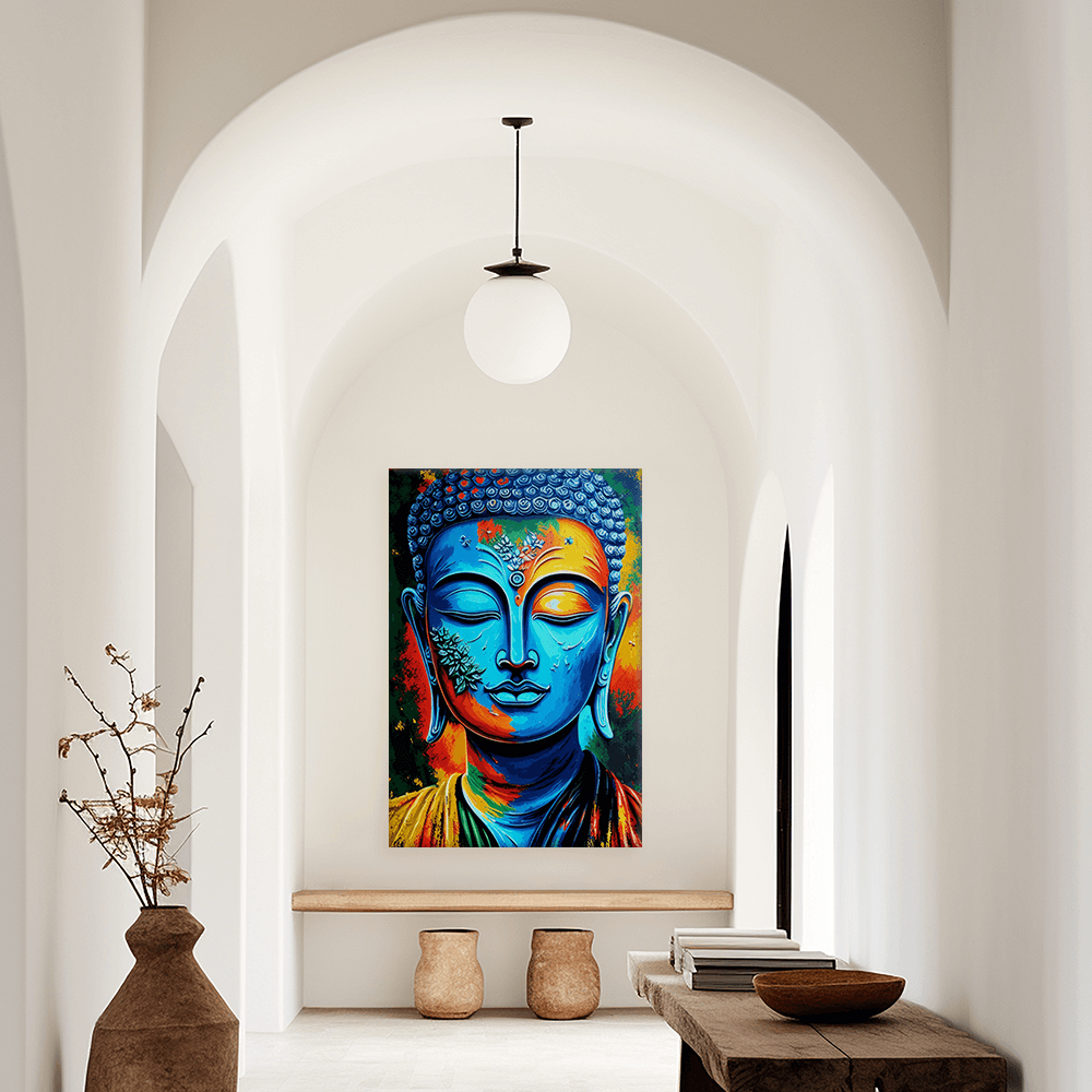 Leinwandbild - Buddha Blu