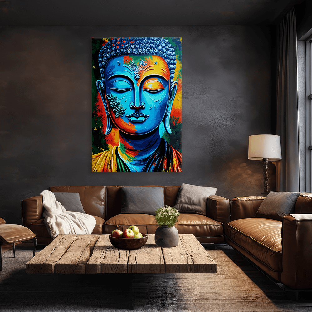 Leinwandbild - Buddha Blu