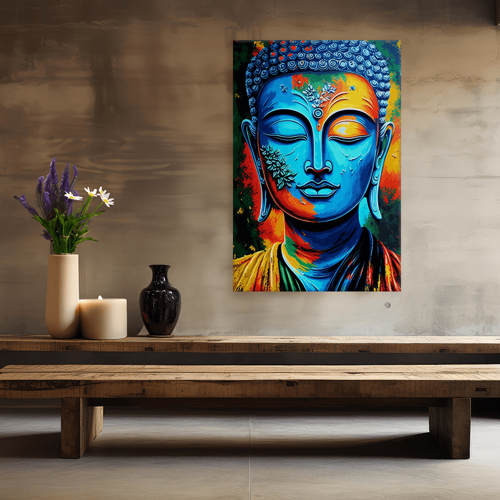 Leinwandbild - Buddha Blu