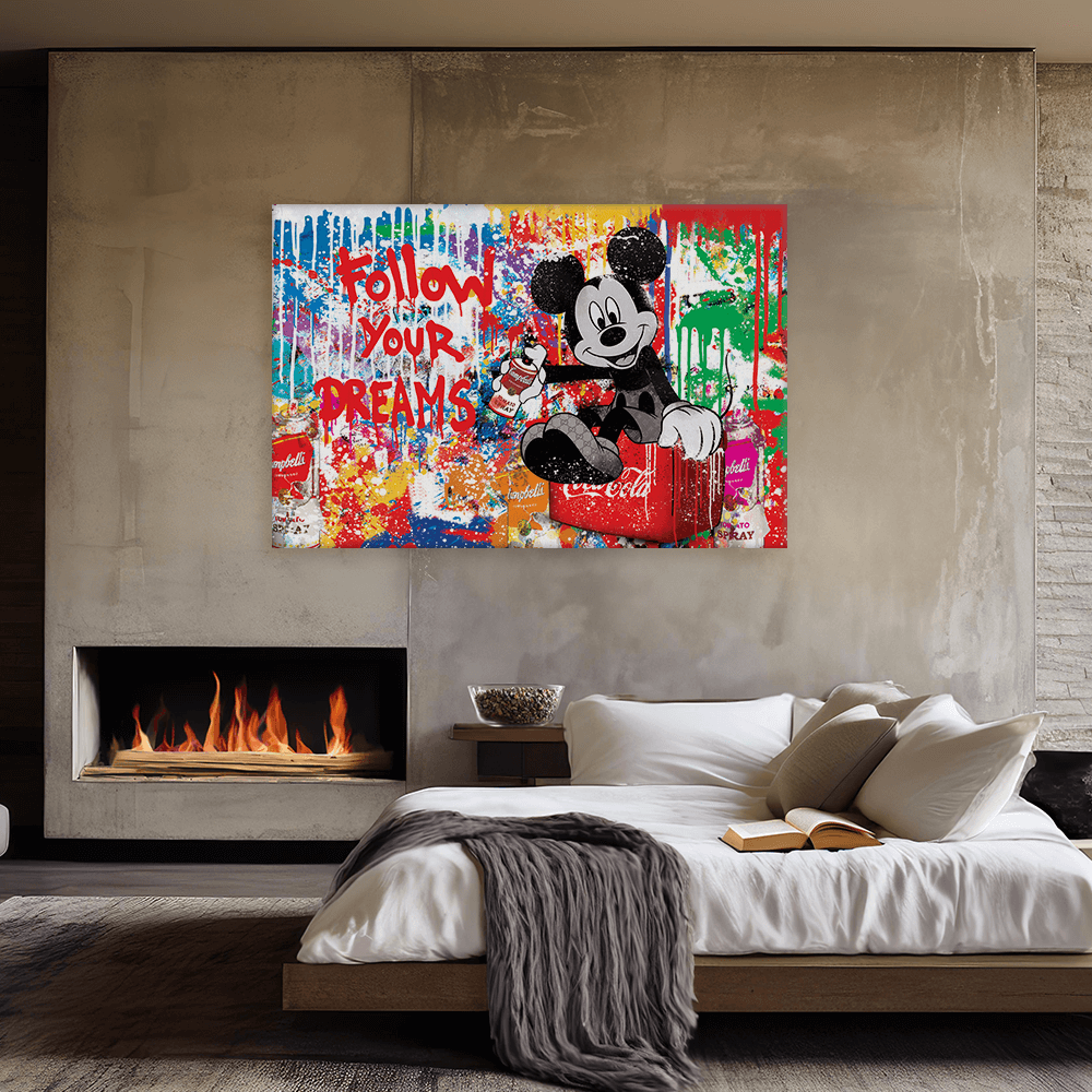 Leinwandbild - MICKEY MEETS BANKSY - FOLLOW YOUR DREAMS - LIMITED EDITION