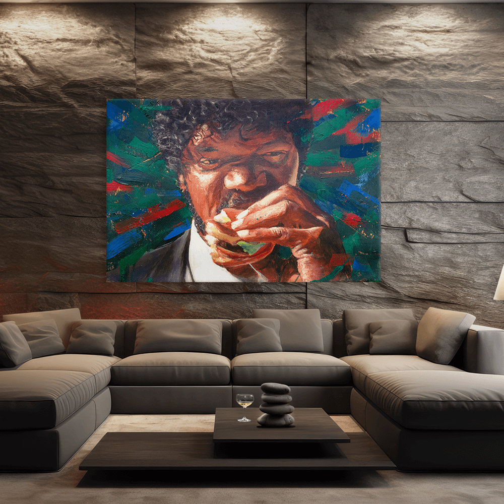 Leinwandbild - PULP FICTION - JULES WINNFIELD LIKES BIG KAHUNA BURGER - LIMITED EDITION