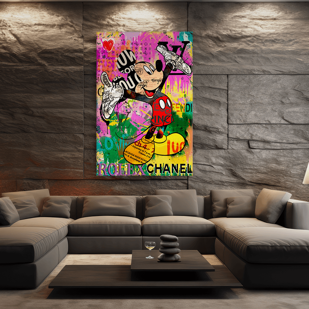 Leinwandbild - MICKEY MEETS BANKSY - READ MY HANDS - LIMITED EDITION