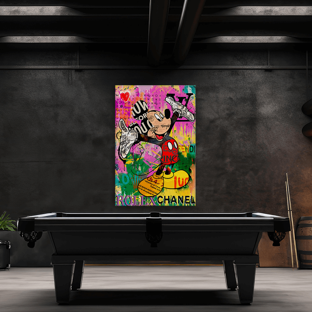 Leinwandbild - MICKEY MEETS BANKSY - READ MY HANDS - LIMITED EDITION