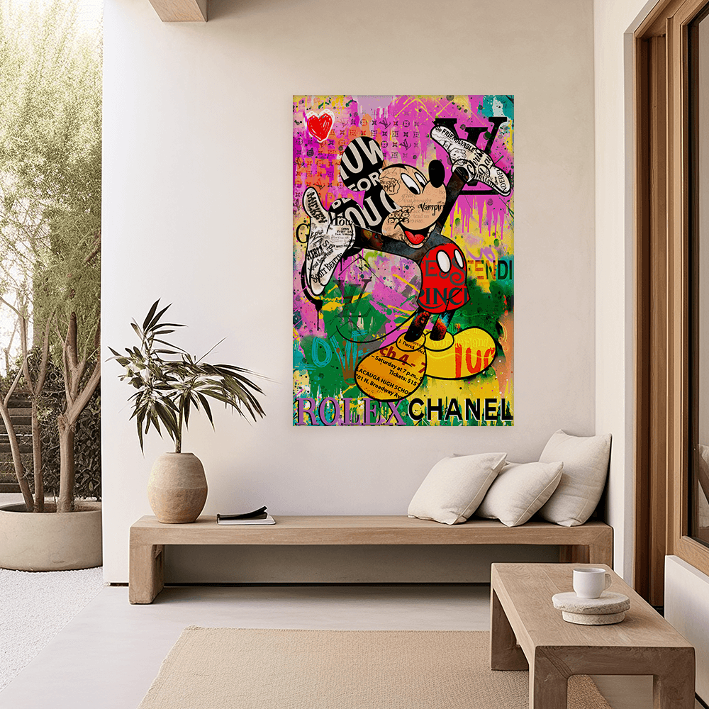 Leinwandbild - MICKEY MEETS BANKSY - READ MY HANDS - LIMITED EDITION
